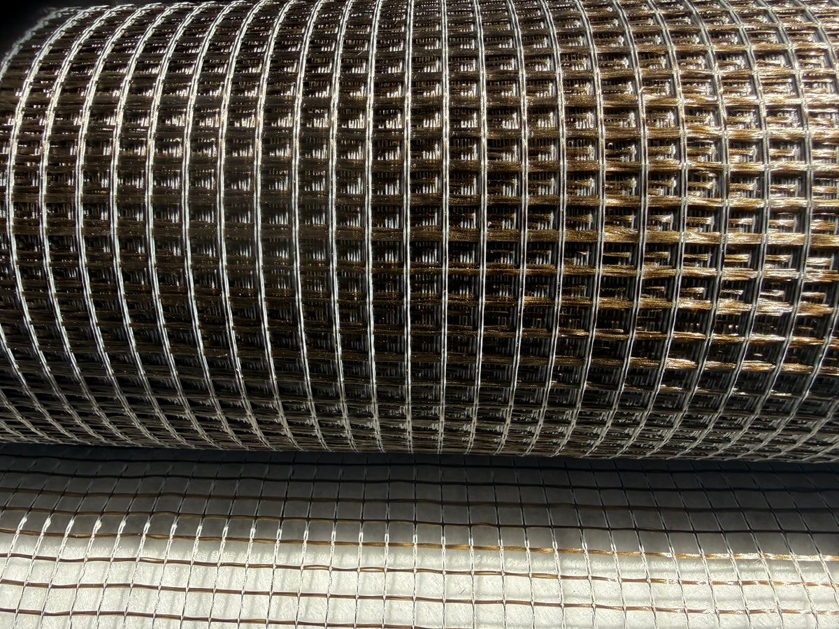 Čedičová vláknová mříž 110 g/m², polymerní povlak,7x6 mm, šířka 1 m, role 50 m²